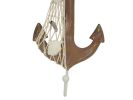 Wooden Rustic Decorative Anchor with Hook 7&quot;