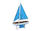 Wooden It Floats 12"" - Light Blue wtih Light Blue Sails Floating Sailboat Model