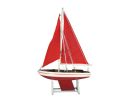Wooden It Floats 12"" - Red with Red Sails Floating Sailboat Model