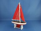 Wooden It Floats 12"" - Red with Red Sails Floating Sailboat Model