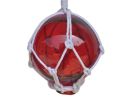 Red Japanese Glass Ball Fishing Float With White Netting Decoration 3""
