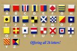 Letter E Rustic Wooden Nautical Alphabet Flag Decoration 16""