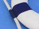 Classic White Decorative Lifering with Blue Bands 10""