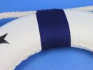 Classic White Decorative Lifering with Blue Bands 10""
