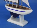 Wooden Blue Sailboat Christmas Tree Ornament 9""
