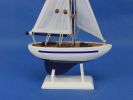 Wooden Blue Sailboat Christmas Tree Ornament 9""