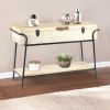 Handmade Wood and Metal Box Console Table with Removable Storage, Brown and Black