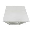 Wooden Side Table with Geometric Mirrored Door Cabinet, White