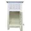 Single Drawer Wooden Side Accent Table with Door Cabinet, Antique White