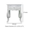 Rustic Wooden Side Accent Table with Cabriole Leg Support, White