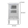 Single Door Wooden Side Accent Table with Drawer Storage, White