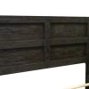 Wooden Queen Bed with Panel Headboard and Grain Details, Rustic Brown