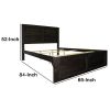 Wooden Queen Bed with Panel Headboard and Grain Details, Rustic Brown