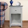Single Drawer Wooden Side Accent Table with Open Bottom Shelf, White