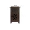 Single Drawer Wooden Side Accent Table with Door Cabinet, Rustic Brown