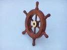 Deluxe Class Wood and Brass Decorative Ship Wheel 6""