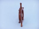 Deluxe Class Wood and Brass Decorative Ship Wheel 6""