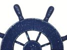 Rustic All Dark Blue Decorative Ship Wheel 9""