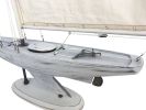 Wooden Rustic Whitewashed Bermuda Sloop Model Sailboat 30""