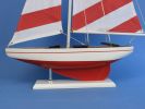 Wooden Red Striped Pacific Sailer Model Sailboat Decoration 25""