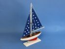 Wooden Patriotic Sailer Model Sailboat Decoration 17""