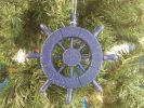 Rustic Dark Blue Decorative Ship Wheel Christmas Tree Ornament 6""