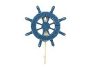 Rustic All Light Blue Decorative Ship Wheel with Hook 8&quot;
