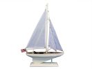 Wooden Intrepid Model Sailboat Decoration 16""