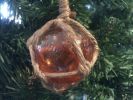 Orange Japanese Glass Ball Fishing Float Decoration Christmas Ornament 3""