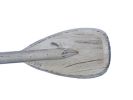Wooden Rustic Whitewashed Decorative Rowing Boat Paddle with Hooks 24&quot;