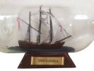 Santa Maria Model Ship in a Glass Bottle 9""