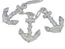 Wooden Rustic Whitewashed Decorative Triple Anchor Set 7""