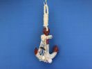 Wooden Rustic Red Decorative Sailboat/Anchor Wall Accent w/ Hook Set 6""