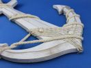 Wooden Rustic Whitewashed Decorative Anchor w/ Hook Rope and Shells 24""